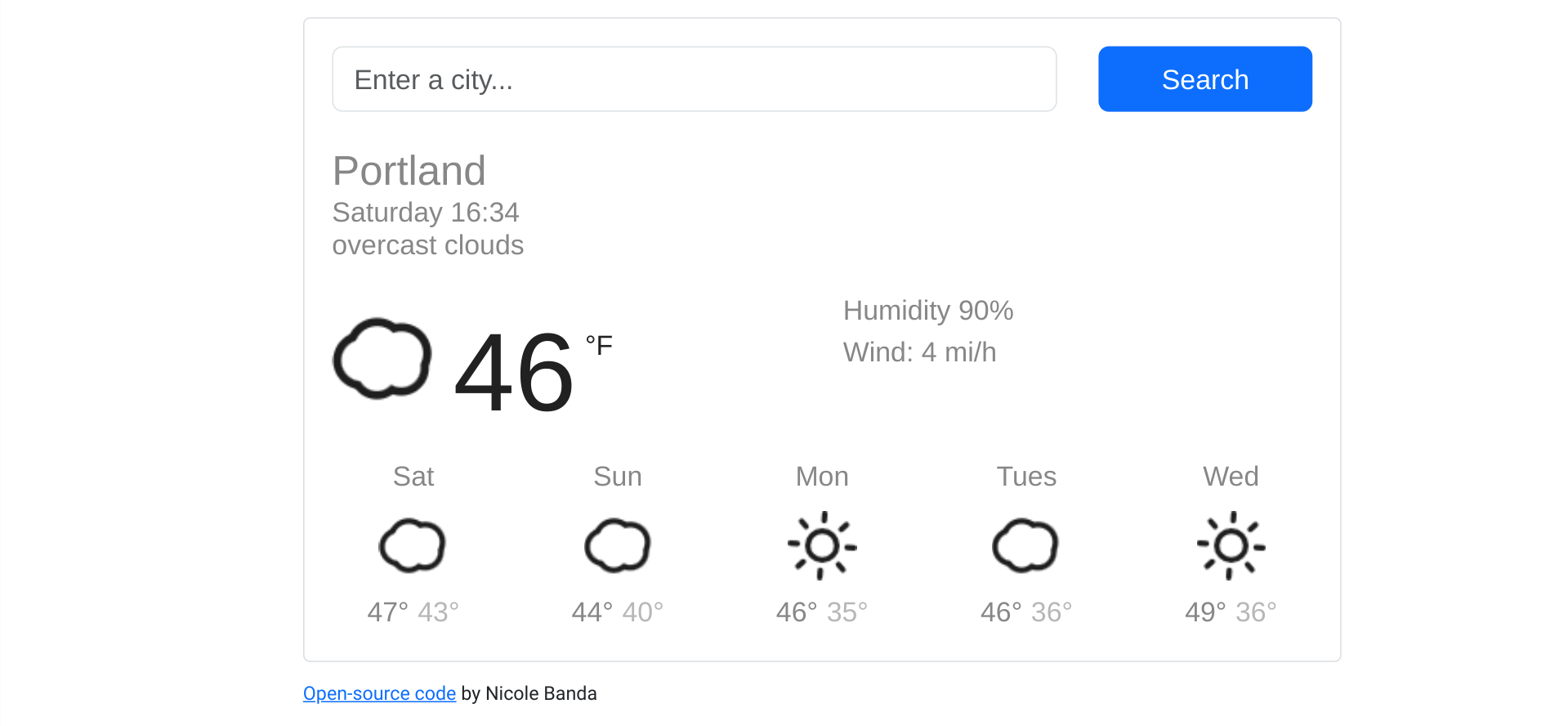 Weather App Preview