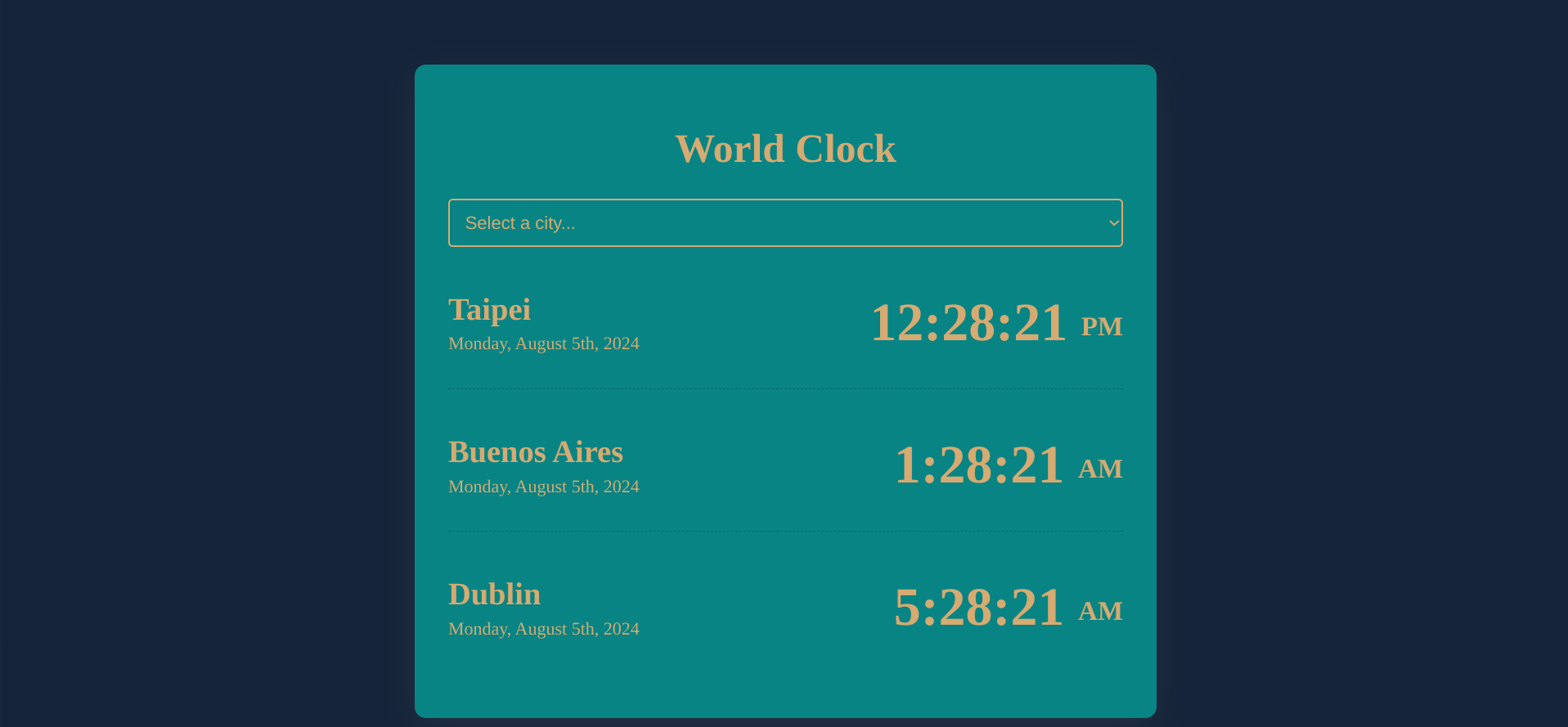 World Clock App Preview